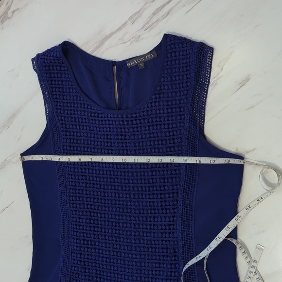 BRIXON IVY Cobalt Blue Crochet Overlay Blouse Size Medium - Picture 9 of 12